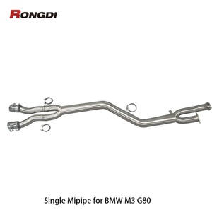 SS304 High Flow M Performance 3.5 Inch Exhaust System for BMW S58 G80 M3 G82 M4 2020+ MidPipe with Brace - Product Image 1