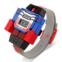 Montre Digitale Robot SKMEI 1095 pour Enfants, Accessoires de Jeu Dessin Animé, Montre-Bracelet DIY pour Garçons