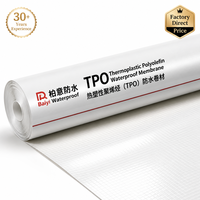 Toiture en TPO avec support en tissu pour l'étanchéité des toitures métalliques et des structures en béton, application entrepôt de conception chinoise, garantie 5 ans