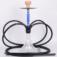 xujie Ensemble de chicha portable en alliage d'aluminium, 2 ou 4 tuyaux, petit design arabe, pour fumer la chicha et les fêtes