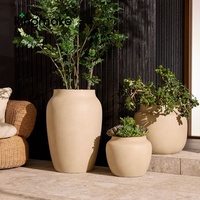 Pot de Jardin Commercial Rond en GRC pour Projets de Villas, Diverses Tailles, Prix de Gros, Fournisseur de Pots de Plantes