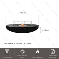 Mobilier haut de gamme CRUISE Ensemble table d'extérieur de jardin de haute qualité 80cm Table de foyer à bois/gaz naturel/alcool