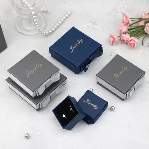 Wholesale Paper Jewelry Packaging Box Butterfly Ribbon Eco-friendly Green Ring Earrings Packaging Jewelry Small Paper Box
