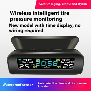 Solar Powered Wireless Digital Tire Monitor System 4 Internal Sensor Automobile Monitoring <b>TPMS</b>-02 Digital Tire Monitor - Product Image 5