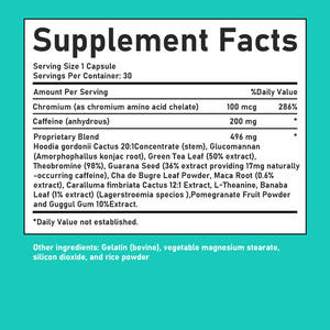 High Grade Fat Burner Appetite Capsules Contains Chromium With Caffeine Supports Healthy Weight Management Slimming Capsules - Product Image 2