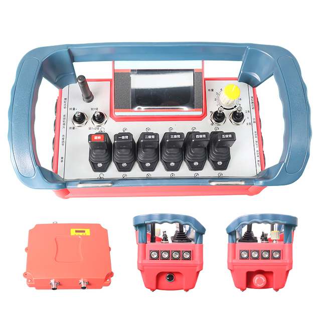 Customizable 6 Push Rod Industrial Wireless Remote Control Button Switch Concrete Mixer Truck Remote Control with LED Display