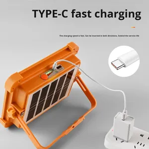 Đèn LED sạc lại IP65, Đèn pha năng lượng mặt trời LED 300 watt, Thích hợp cho sân vườn, cắm trại ngoài trời, quầy hàng chợ đêm và các loại đèn ABS khác - Product Image 4