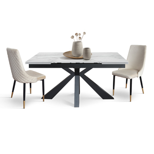 Table à manger extensible Luciano 160 à 240 cm, plateau en céramique, base en métal, usage intérieur - Product Image 3
