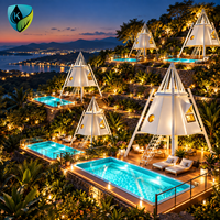 Maison capsule spatiale de luxe préfabriquée modulaire avec toit en verre panoramique pour hôtel-resort de glamping