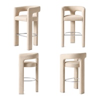 Modern Bar Taburesi Kavisli Açık Arka Tezgah Yüksekliği Sandalye Minimalist Kadife Bar Sandalyesi Mutfak Ev Bar Restoran Mobilyaları için