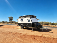 15FT Pop Top Hybrid Camper Caravan for Off Road Travel with Shower Toilet and Kitchen