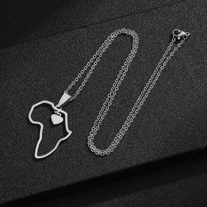 Delle Donne di modo Africano Mappa Della <span class=keywords><strong>Collana</strong></span> Reale 18k Placcato Oro Africa Mappa Gioielli In Acciaio Inox Custom Design Mappa Del Mondo Della <span class=keywords><strong>Collana</strong></span> - Product Image 5