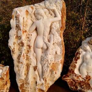 Statue de marbré d'intérieur, pierre en forme de belle femme, buste, taille de vie - Product Image 5