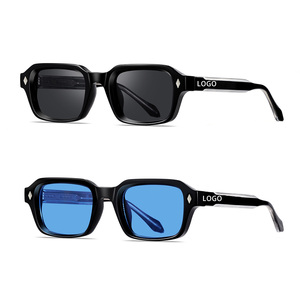 2026 New UV Protection Retro Square TR90 Sunglasses High Quality Blue Small Frame Vintage Custom Sunglasses <strong>Men</strong> - Product Image 2
