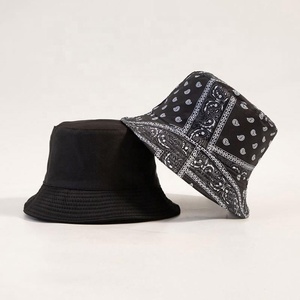 Chapeau seau double face Fleur de cajou Femme Flat Top Small Eaves Sunscreen Tie-dyed Twill Color Custom Bucket Hat - Product Image 5