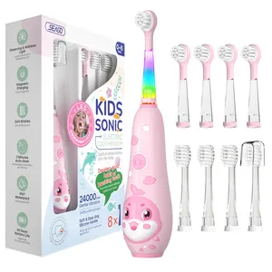 SEAGO SG2139 LED Diseño de dibujos animados 3 modos 60 días Resistencia Carga magnética Bebé Niños Cepillos de dientes eléctricos sónicos recargables