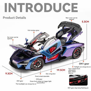Modellino di auto 1:24 <span class=keywords><strong>McLaren</strong></span> <span class=keywords><strong>Senna</strong></span> con suono e luce in metallo modello di auto giocattolo decorano modello di supercar - Product Image 3