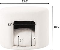 HANYEE Pouf rond en tissu avec niche pour chat, tabouret pour animaux de compagnie avec coussin pour salon