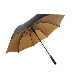 Portable Top Quality Black Personalize Golf Double Canopy <b>Umbrella</b> with Golden Coating for Wind - Product Image 2