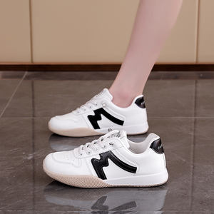 Удобные повседневные кроссовки в студенческом стиле на шнуровке, простой однотонный дизайн, мягкая стелька, нескользящая подошва, спортивная обувь для кампуса - Product Image 5