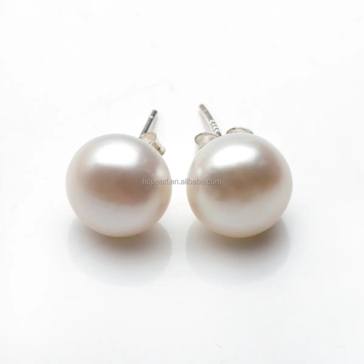 FPE374 Big Size 12-13mm Button Freshwater White Pearl Silver 925 Studs Earrings Women Pearl Jewelry