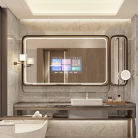 Espejo con Televisión Inteligente a Prueba de Agua con Sistema Android, Espejo para Baño de Hotel Comercial, Televisión con Espejo Compatible con IPTV para Hotel