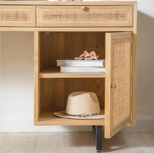 Elegante aparador de madera tallada a mano, mueble de almacenamiento de madera maciza para comedor, sala de estar o área de comedor. - Product Image 2