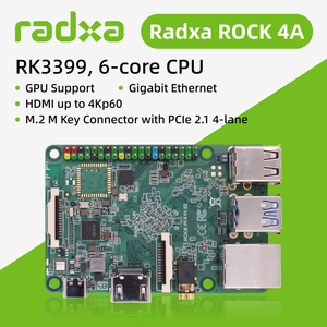 ROCK 4A RK3399 Hexa Core SBC 4K HDM Gigabit Ethernet PCIe 2.1 Computadora de Placa Única Integrada Radxa - Product Image 5