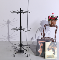 Offre Spéciale Présentoir Pivotant Noir Blanc en Fer à 3 Niveaux pour Bijoux, Chaussettes, Accessoires de Téléphone et Porte-Chapeaux