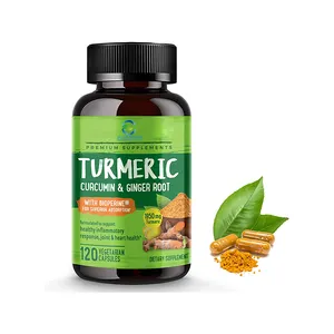 Wholesale Organic Supplement Black Soft gel Ginger And Turmeric Curcumin Capsules Pills