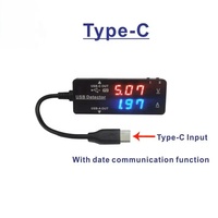 YWS26VA USB Tipo A+C, Voltímetro Digital, Amperímetro, Monitor de Capacidad de Batería, Probador de Potencia, Medidor de Voltaje/Corriente de Descarga LED