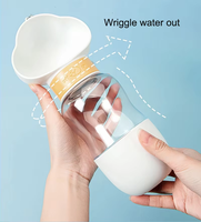 Distributeur d'eau et de croquettes détachable personnalisé pour chiot, 600 ml, avec sangle, pour la randonnée, le parc et les promenades, 350 ml