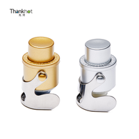 Thankhot Bouchon à vin Bouchon à champagne Loquets simples en acier inoxydable Pompe en plastique de qualité alimentaire Vide Sparkling Fizz Preserver