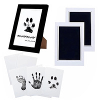 Urne funéraire moderne pour animaux de compagnie (chien, chat) avec cadre photo commémoratif et empreinte de patte DIY en argile séchée à l'air pour cendres – Offre spéciale