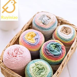 Hilo Fantasía Ruyi Bird de 5 Cabos, Mezcla de Acrílico y Fibra de Bambú, Hilado Anillado, Teñido por Segmentos, Arcoíris, para Tejido a Mano DIY, Bufandas y Almohadas - Product Image 3