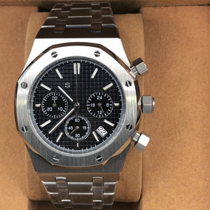 Montre chronographe à quartz de luxe pour homme en acier inoxydable, lumineuse, décontractée, avec mouvement VK63 pour jeunes garçons - Product Image 1