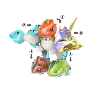 Le plus récent 5-en 1 combinaison transformable dinosaure Robot jouets Offre Spéciale moulé sous pression en alliage <span class=keywords><strong>jouet</strong></span> voitures retirer pour le cadeau de garçon - Product Image 3