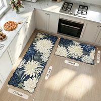 Tapis en mousse PVC moderne, durable, de haute qualité, à motifs floraux, anti-fatigue, imperméable et antidérapant pour la cuisine (vente en gros)