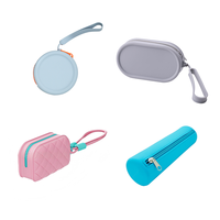 Dompet Koin Silikon Wanita Multifungsi, Tempat Penyimpanan, Dompet Kecil dengan Resleting, Casing Headphone Grafis Lucu yang Dipersonalisasi