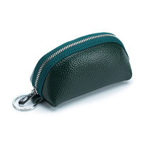 Nouvelle mode unisexe, sac à clés multifonctionnel antivol en cuir véritable, mini porte-monnaie à fermeture éclair, porte-rouge à lèvres pour le rangement