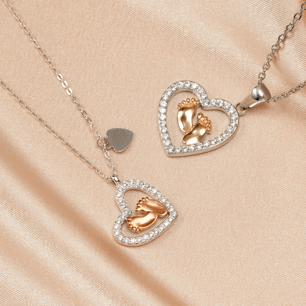 Rose Gold 925 Baby feet smaller size