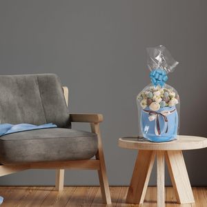 Bolsas de plástico transparente con fuelle de 5x4x18 pulgadas, 1 mil LDPE, grado alimenticio, para regalos, dulces, empaques, 100 unidades con cinta de twine. - Product Image 6