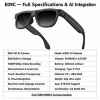 Lunettes Intelligentes Électrochromiques IA 2026 E09C avec Caméra 8MP 1080P, Traduction Vidéo en Temps Réel, Contrôle Tactile, IA Ouverte, IP65