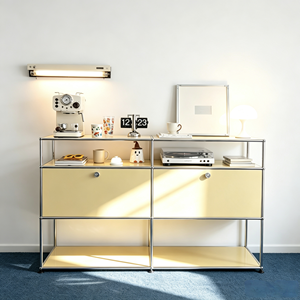 Credenza Moderna <span class=keywords><strong>in</strong></span> Metallo ODM Personalizzabile con Serratura, Organizzatore Laterale Diretto, <span class=keywords><strong>in</strong></span> Lega per Cucina, Certificato CE, Assemblaggio <span class=keywords><strong>in</strong></span> <span class=keywords><strong>Vetro</strong></span> Temperato, MOQ - Product Image 1