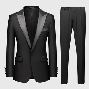 Costume d'affaires sur mesure pour homme, 2 pièces, coupe ajustée, luxe, personnalisé pour le marié, pour <span class=keywords><strong>mariage</strong></span>, <span class=keywords><strong>église</strong></span>, double boutonnage, respirant - Product Image 2