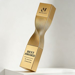 รางวัลเรซิ่นทรงกระบอกดีไซน์ใหม่ สีโรสโกลด์ รางวัลที่ระลึกแบบกำหนดเองสำหรับพิธีประจำปีของบริษัท - Product Image 6