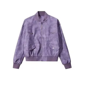 Autumn and winter design sense high-grade American street vintage zipper pocket suede jacket men's coat