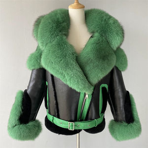 Куртка из натуральной овчины с воротником из натурального меха лисы - Product Image 4