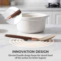 Spatule en silicone résistante à la chaleur, sans BPA, flexible, pour la cuisson, ustensiles de cuisine, compatible antiadhésif, cuisson et pâtisserie, OEM ODM