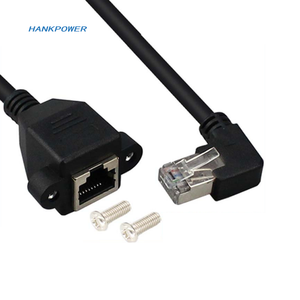 Adaptateur de câble <span class=keywords><strong>RJ45</strong></span> mâle à femelle à Angle <span class=keywords><strong>droit</strong></span> avec vis de verrouillage, montage sur panneau, <span class=keywords><strong>cordon</strong></span> d'extension de réseau Ethernet <span class=keywords><strong>RJ45</strong></span> - Product Image 3